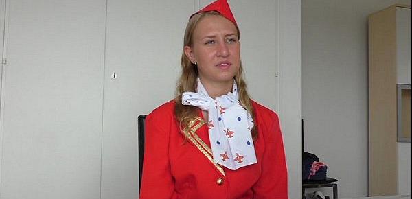  Dumb Russian Teen Air Hostess creampied at fakeflightagent